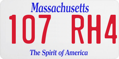MA license plate 107RH4