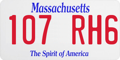 MA license plate 107RH6