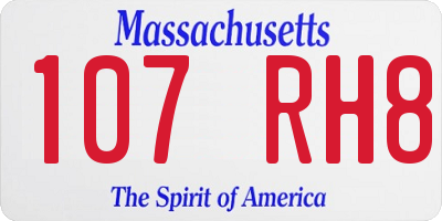 MA license plate 107RH8