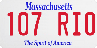 MA license plate 107RI0