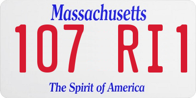 MA license plate 107RI1