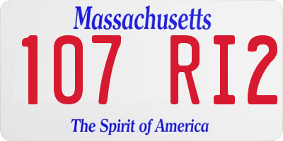 MA license plate 107RI2