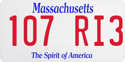 MA license plate 107RI3