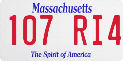 MA license plate 107RI4