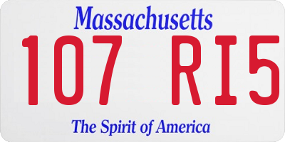 MA license plate 107RI5