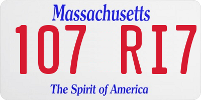 MA license plate 107RI7