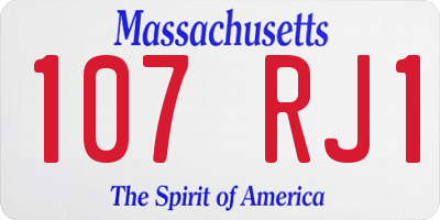 MA license plate 107RJ1