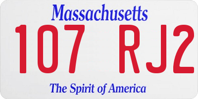 MA license plate 107RJ2