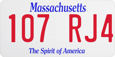MA license plate 107RJ4