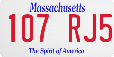MA license plate 107RJ5