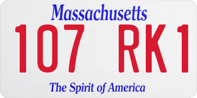 MA license plate 107RK1