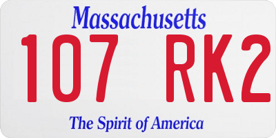 MA license plate 107RK2