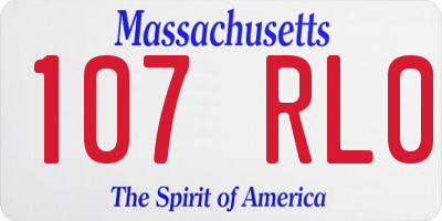 MA license plate 107RL0