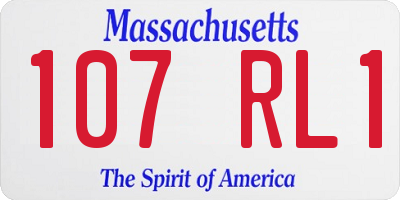 MA license plate 107RL1