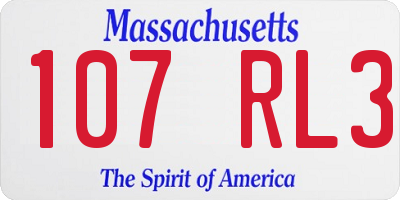 MA license plate 107RL3