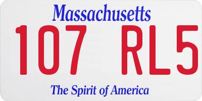 MA license plate 107RL5