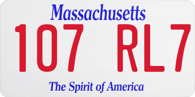 MA license plate 107RL7