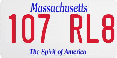 MA license plate 107RL8