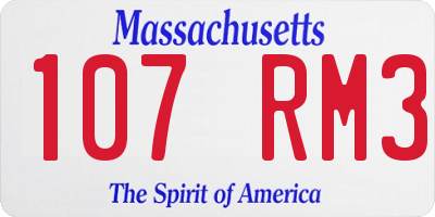 MA license plate 107RM3