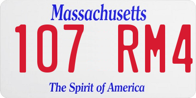 MA license plate 107RM4