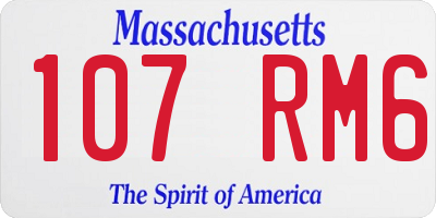 MA license plate 107RM6