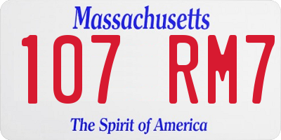 MA license plate 107RM7