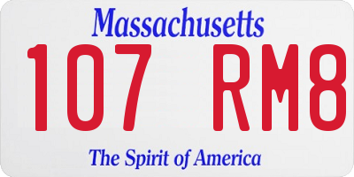MA license plate 107RM8