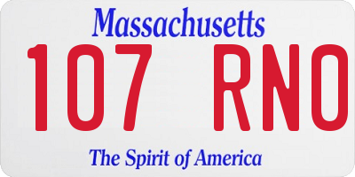 MA license plate 107RN0