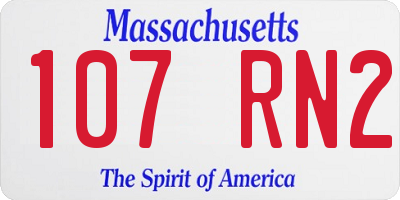 MA license plate 107RN2