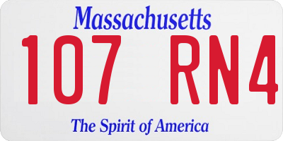 MA license plate 107RN4