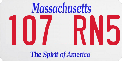 MA license plate 107RN5