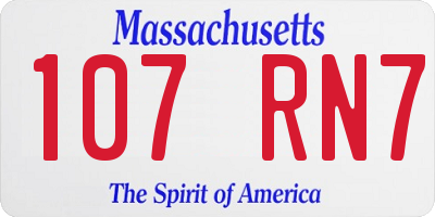 MA license plate 107RN7
