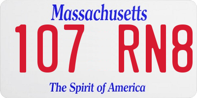 MA license plate 107RN8