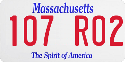 MA license plate 107RO2