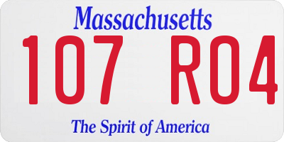 MA license plate 107RO4