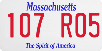 MA license plate 107RO5