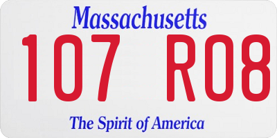 MA license plate 107RO8