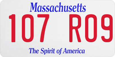 MA license plate 107RO9