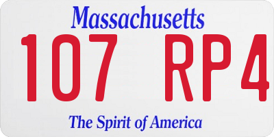MA license plate 107RP4