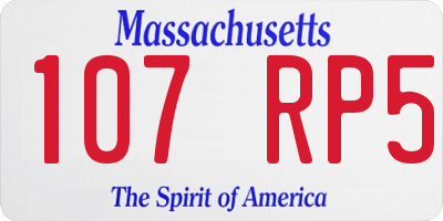 MA license plate 107RP5