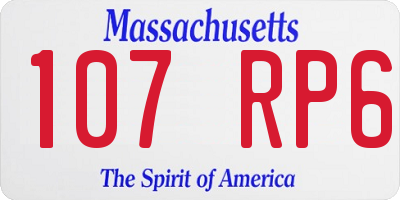 MA license plate 107RP6