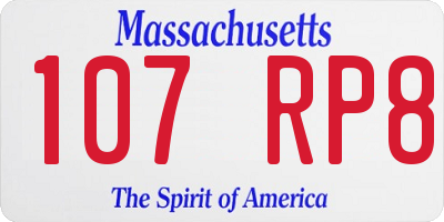 MA license plate 107RP8