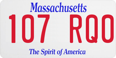 MA license plate 107RQ0