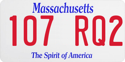 MA license plate 107RQ2