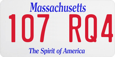 MA license plate 107RQ4