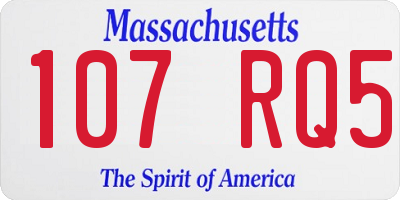 MA license plate 107RQ5