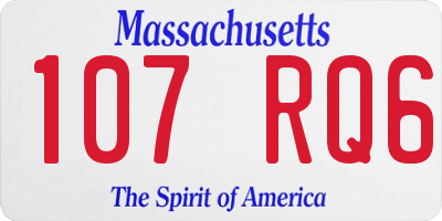 MA license plate 107RQ6