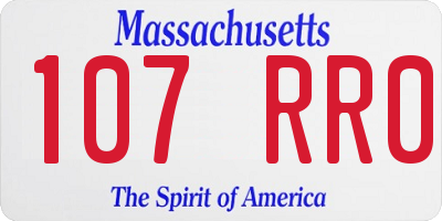MA license plate 107RR0