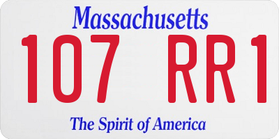 MA license plate 107RR1