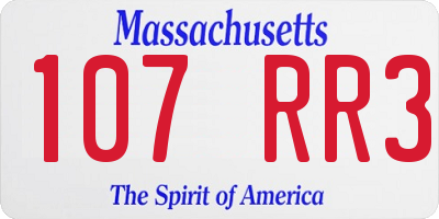 MA license plate 107RR3
